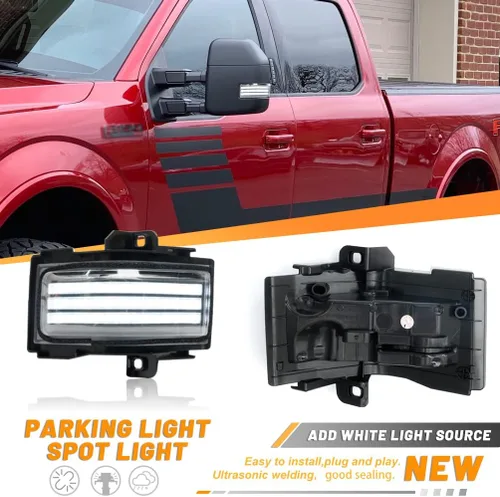 Miniatura 3 de Lámpara LED de Marcador de Espejo Lateral para Ford F150 F250 F350 F450 F550 2018-2022 2023 2024 2025 Super Duty Switchback Luz de Conducción