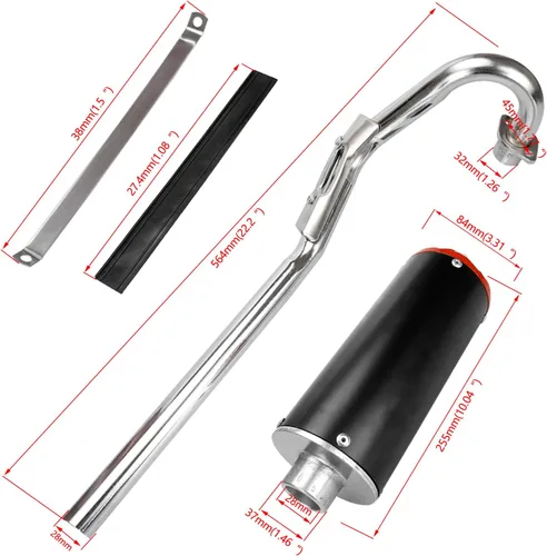 Miniatura 8 de GREHUA Silenciador de escape de 28 mm con envoltura térmica compatible con 50cc 70cc 90cc 110cc 125cc CRF50 CRF70 XR50 SSR110 SSR125 Taotao DB10