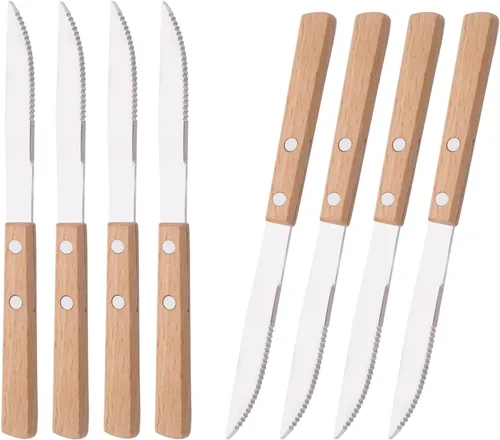 Miniatura 8 de Juego de 8 cucharas de espresso, juego de cubiertos de acero inoxidable 304 con mango de madera, cucharas pequeñas para postre, té, aperitivo, café