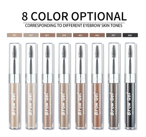 Miniatura 3 de Gel de cejas impermeable de 8 colores completamente pigmentado de larga duración para un aspecto más completo y definido (#03 marrón medio)