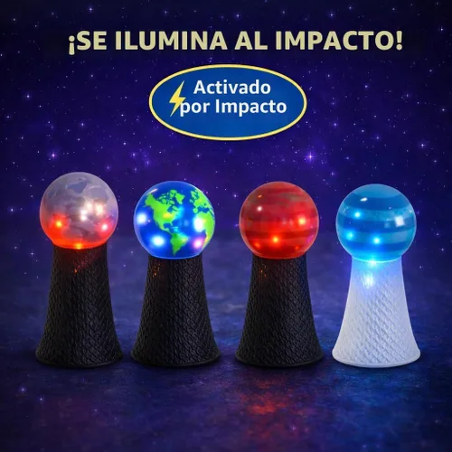 Miniatura 6 de Liberty Imports Planet Pop Jumpers para niños, paquete de 20 juguetes de reventar con sistema solar iluminado con estrellas y planetas, lanzadores