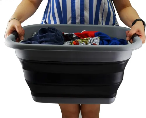 Miniatura 7 de SAMMART Cesta de lavandería plegable de 25L (6.6 galones) - Contenedor/organizador de almacenamiento plegable - Contenedor de lavado portátil
