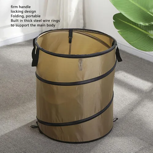 Miniatura 2 de Cubo de basura plegable, resistente al agua, tela Oxford, anillos de acero reforzados, para camping, papelera plegable, portátil, plegable