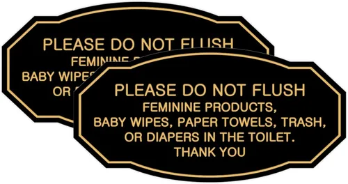 Miniatura 64 de Signs ByLITA Letrero de etiqueta victoriana Please Do Not Flush (Lt Gray), pequeño, 1 paquete Gris claro