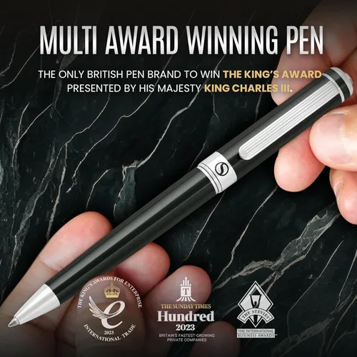 Miniatura 7 de Scriveiner BlackGreen Bolígrafo - Bolígrafo de lujo negro verde, acabado cromado, repuesto Schmidt negro, el mejor juego de bolígrafos de regalo 7.