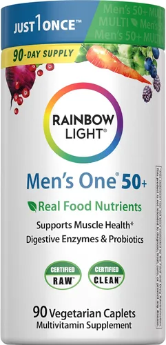 Miniatura 8 de Rainbow Light Multivitamínico para hombres 50+, Vitamina C, D y Zinc, Probióticos, Multivitamínico Men's One 50+ para hombres proporciona apoyo