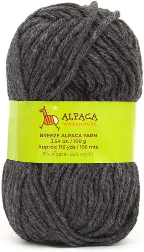 Miniatura 9 de Mezcla de lana de alpaca, 1 madeja de 3.53 onzas, peso peinado, celestial, suave y perfecto para tejer y tejer a ganchillo (aguamarina, peso peinado)