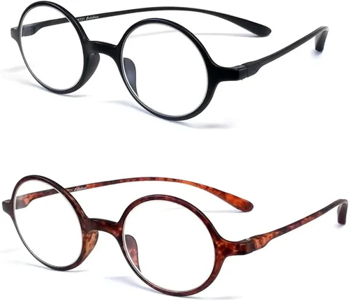 Miniatura 3 de Calabria 721 Flexie - Lentes de lectura redondos para hombres/mujeres, flexibles, de una sola potencia, flexibles, duraderos, ligeros, marco TR-90