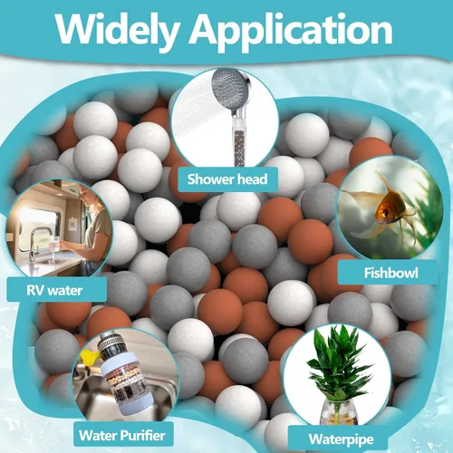 Miniatura 7 de Cuentas minerales aniónicas de repuesto para filtros de cabezal de ducha, filtración suavizante de agua, bola de piedra purificadora de agua