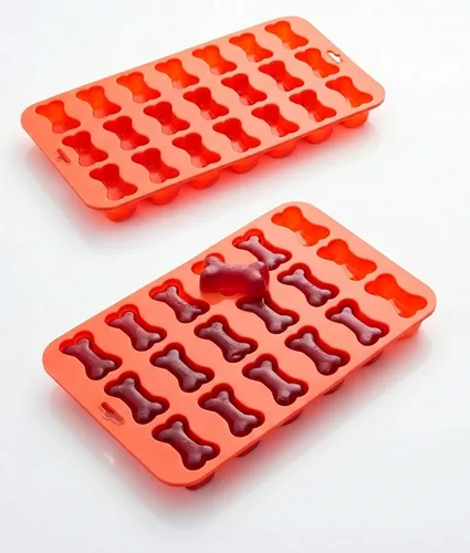 Paquete de 2 moldes de silicona para huesos de perro, mini molde reutilizable para golosinas caseras para perros, chocolate, dulces, gomitas,