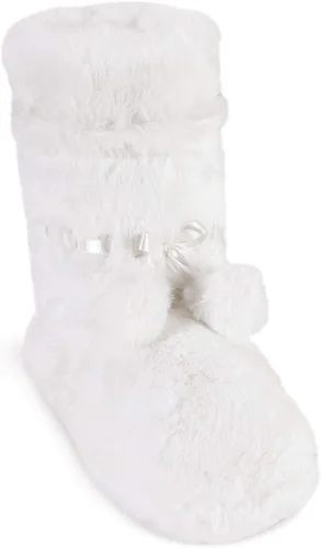 Miniatura 2 de PajamaGram - Zapatillas para mujer con forro polar, pantuflas abotinadas