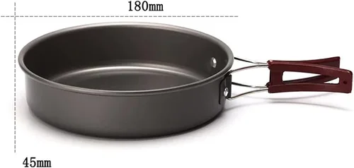 Miniatura 2 de Sartén mediana antiadherente de aleación de aluminio con mango plegable para acampar al aire libre picnic senderismo