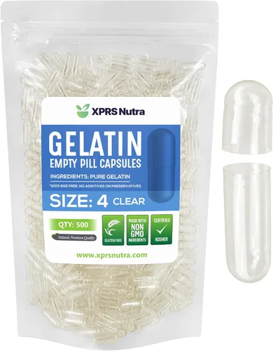 Miniatura 23 de XPRS Nutra Cápsulas vacías tamaño 4 – 100 cápsulas pequeñas de gelatina vacías – Pastillas de relleno de cápsulas de bricolaje – Cápsulas de gel