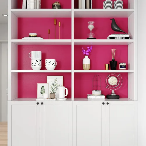 Miniatura 4 de VEELIKE Papel tapiz rosa magenta para pegar y despegar, papel de contacto rosa para escritorio, armarios, cajones, paredes, 15.7 x 118 pulgadas