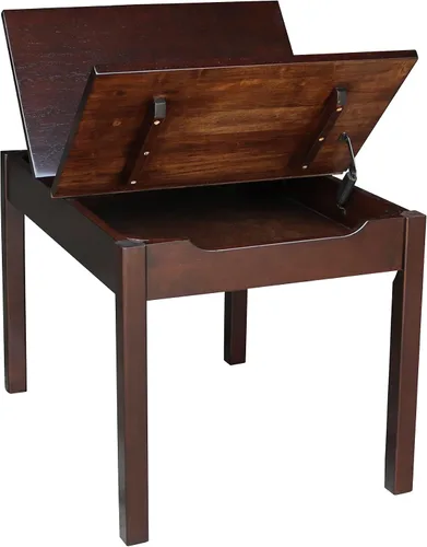 Miniatura 10 de IC International Concepts Mesa juvenil con tapa elevable, almacenamiento oculto, construcción de madera duradera, ideal para salas