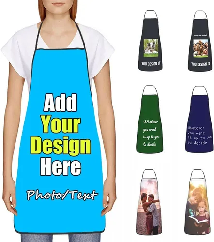 Miniatura 38 de Delantal Personalizado, Diseña Tu Propio Delantal de Cocina para Cocinar, Sube Tus Fotos Favoritas Logo, Añade Cualquier Nombre o Texto