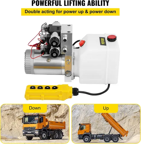 Miniatura 3 de VEVOR Bomba Hidráulica de Doble Efecto, Unidad de Potencia Hidráulica de 4 Vías, Paquete de Potencia Hidráulica de Doble Solenoide, Bomba