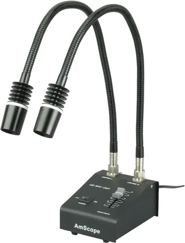 Miniatura 3 de AmScope Iluminador LED de doble cuello de cisne de 6 vatios