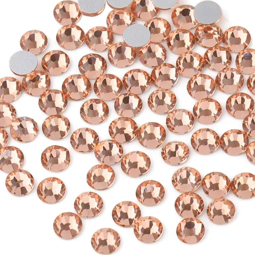 Miniatura 46 de Beadsland 1440 diamantes de imitación de cristal con parte trasera plana, gemas redondas, ámbar, SS3, 0.047-0.055 in