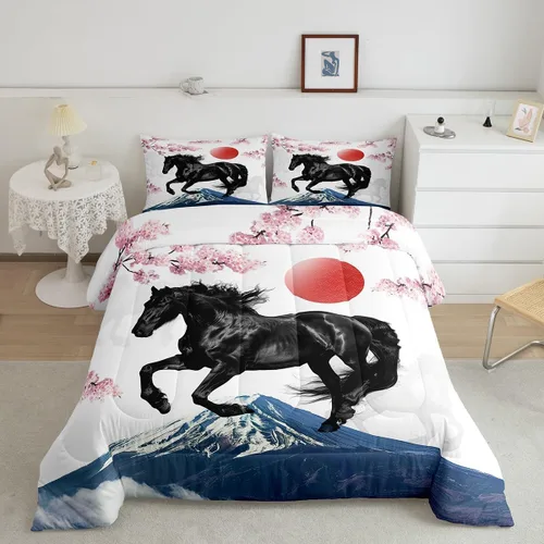 Miniatura 41 de Erosebridal Juego de ropa de cama de oso marrón, juego de edredón de animales de safari en el bosque, acuarela con relleno de edredón de vida