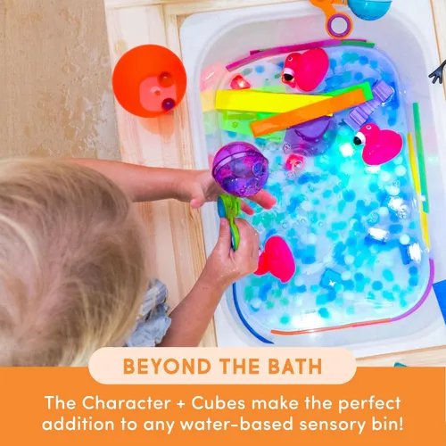 Miniatura 6 de Glo Pals x Barrio Sésamo Cubos que se iluminan activados por agua para juego sensorial (Monstruo de las Galletas - Cubos con personaje)