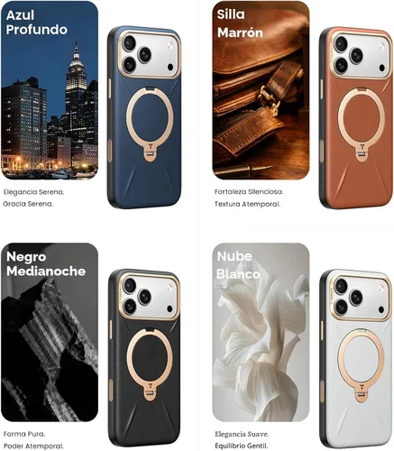 Miniatura 9 de TORRAS Q3 VegSkin - Funda de piel para iPhone 17 Pro Max, soporte magnético de 360 grados, compatible con MagSafe, control de cámara, a prueba