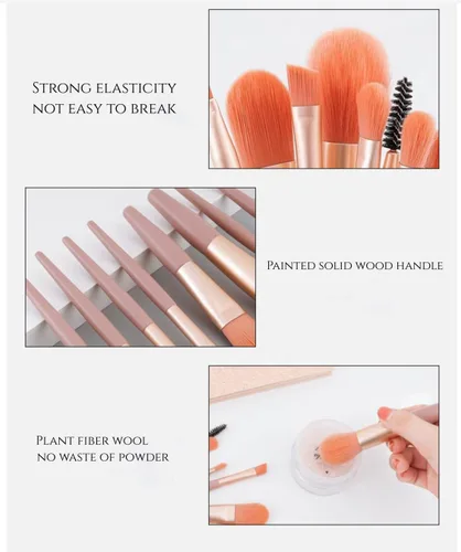 Miniatura 6 de Juego de brochas de maquillaje de 7 a 8 piezas, para base, polvo, sombra de ojos rubor, pestañas y corrector OPP Bag (beige)