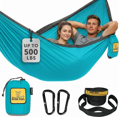 Miniatura 31 de Wise Owl Outfitters Hamaca de camping – Hamaca portátil de 500 libras con correas de árbol – viajes, mochileros, senderismo, equipo de campamento al