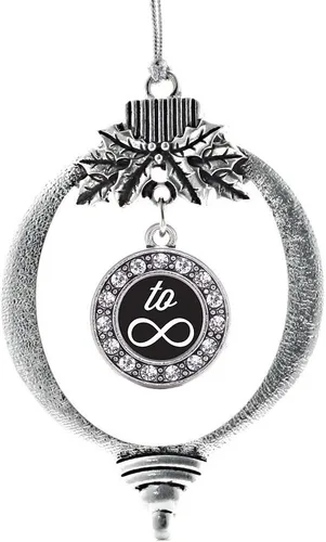 Miniatura 223 de Inspired Silver - Twin One - Adorno festivo de Navidad de plata - Adorno festivo de árbol de Navidad con dije de círculo y circonita cúbica