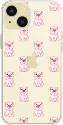 Miniatura 4 de Blingy's Funda para iPhone 15, para mujeres y niñas, diseño de cerdo divertido diseño de animales de dibujos animados, funda protectora transparente