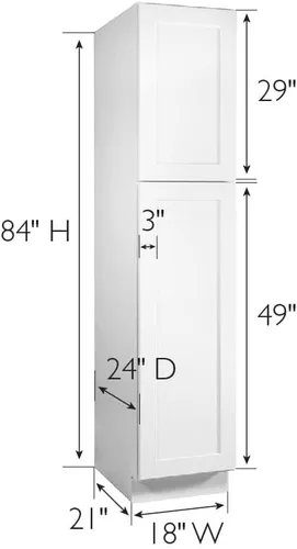 Miniatura 3 de Brookings - Armario de cocina para despensa totalmente montado UC1884, 18 pulgadas de ancho x 24 pulgadas de profundidad x 84 pulgadas de alto