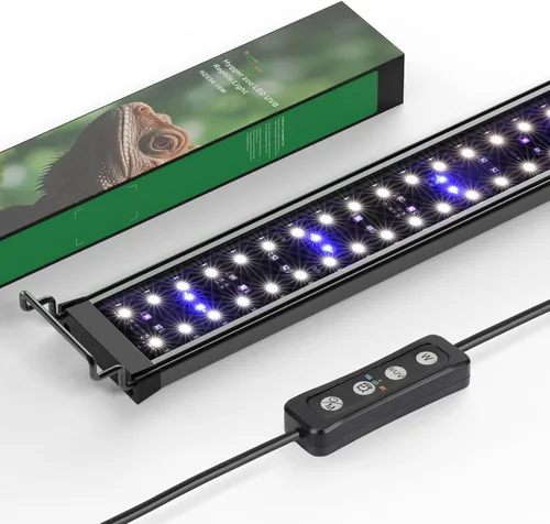 Miniatura 10 de Luz LED UVB de 8 W para reptiles, luz de terrario, luz extensible para tanque de reptiles con controlador y atenuación y 5 modos UVI de espectro