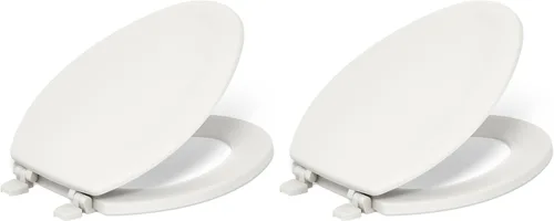 Miniatura 18 de Asiento para inodoro Kohler con tapa, de pino con molduras de madera y bisagras de plástico en color a tono, 4647-0 Blanco