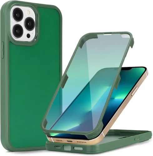 Miniatura 36 de Funda para iPhone 13 mini con protector de pantalla integrado y protección de cuerpo completo, para Apple iPhone 13 Mini, fundas para hombres, Rojo