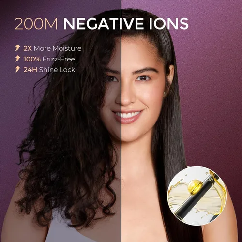 Miniatura 7 de TYMO Cepillo Alisador de Pelo Plancha Plana 2 en 1, 200M Iones Alisadores de Pelo para Mujeres, Peine Caliente Alisador de Cerámica de Voltaje Dual