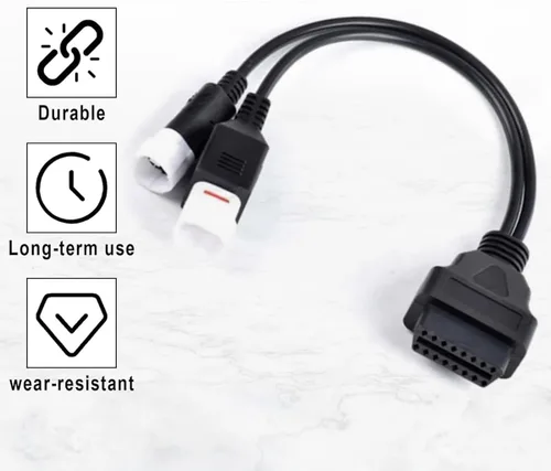 Miniatura 4 de Cable de diagnóstico de motocicleta de 3 pines 4 pines a 16pin para Yamaha 2 en 1 adaptador OBD2 motocicleta Kline Honda CRF Fit Euro 5 3pin 4pin a