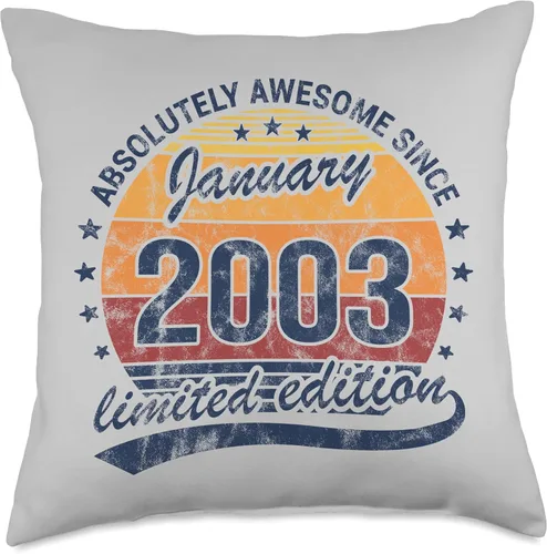 Miniatura 5 de Awesome Since 2003 Limited Edition Retro Birthday So Absolutely Awesome Since January 2003 - Almohada de cumpleaños para hombre y mujer, 16 x 16