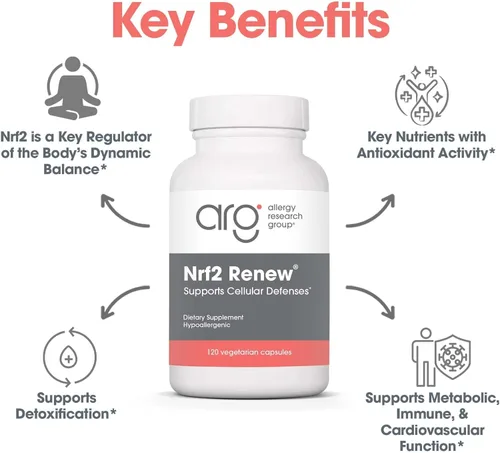 Miniatura 4 de Allergy Research Group ARG Nrf2 Renew - Suplemento de sulforafano - Activador NRF2 con antioxidante y soporte celular - Fórmula botánica - 60