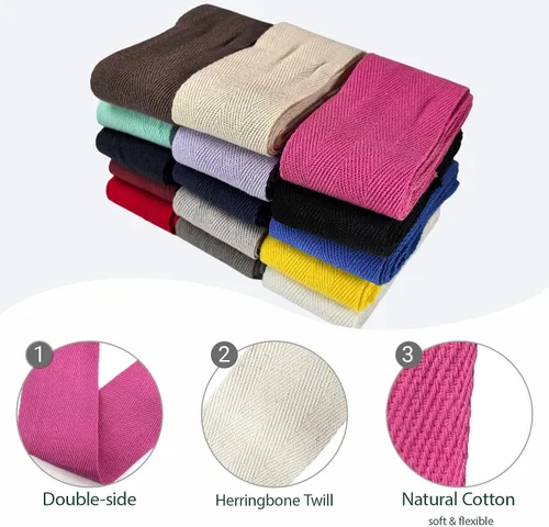 Miniatura 2 de Cinta de sarga de algodón de 2 pulgadas para coser, encuadernación al bies, collar de mascotas, decoración del hogar, correas de cincha de espiga