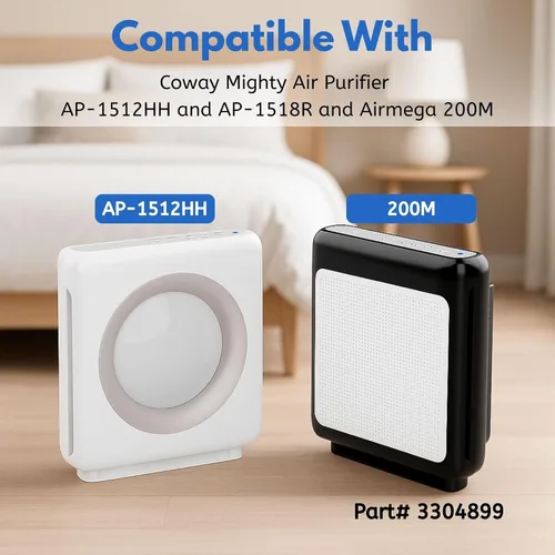 Miniatura 3 de Nispira AP-1512HH Filtro de repuesto compatible con Coway Airmega 200M purificador de aire AP-1518R Mighty Air (1) True HEPA (2) carbón activado, 1