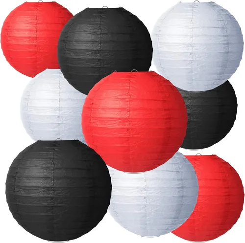 Zonon 9 faroles redondos de papel colgantes de 8 pulgadas, faroles de papel decorativos colgantes chinos, japoneses para boda, aniversario, fiesta