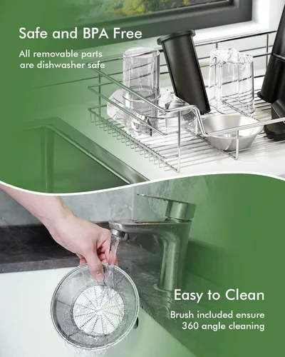 Miniatura 7 de SIFENE Exprimidor centrífugo de 800 W, extractor de jugo de alta potencia con 3.2 pulgadas de boca ancha 3 velocidades de control compacto de acero