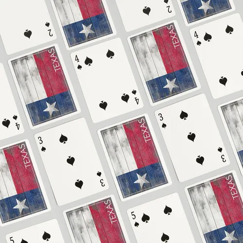 Miniatura 4 de Lantern Press Bandera rústica del estado de Texas (52 cartas de juego, baraja de cartas de tamaño póquer con comodines)