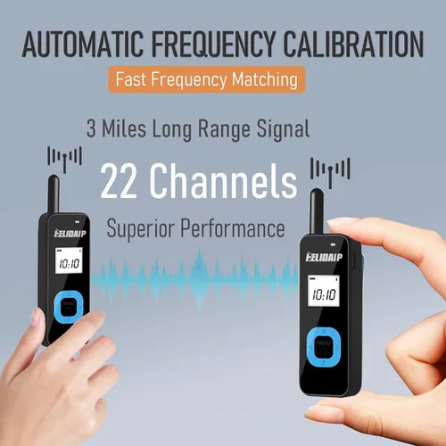 Miniatura 6 de T-M1 Super Mini Walkie Talkie para Adultos con Auriculares Pantalla LCD 3 Inches 35g Light Portable Two Way Radios for Restaurant Retail Workplace