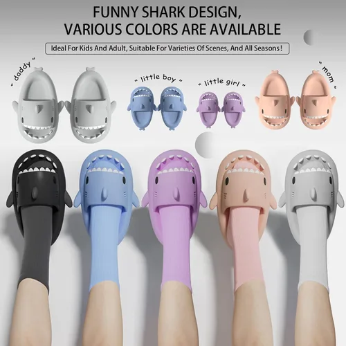 Miniatura 4 de MUMIK Sandalias de tiburón para niños, pantuflas de tiburón mejoradas, sandalias de tiburón en la nube, antideslizantes, suela gruesa, cómodas