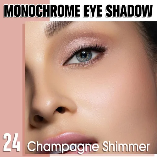 Miniatura 2 de Sombra de ojos color crema champán, sombra de ojos brillante dorada clara con purpurina metálica para piel madura, ligera, mezclable, brillo sutil
