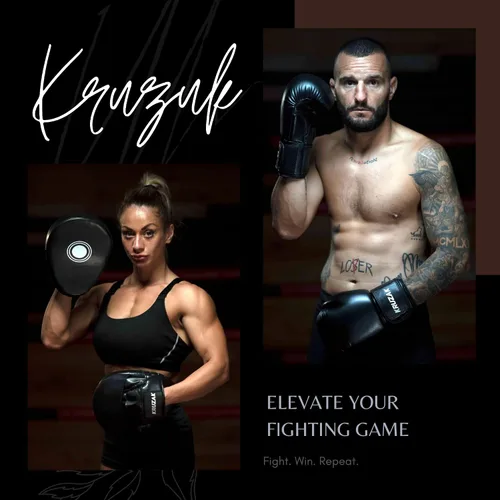 Miniatura 7 de Kruzak - Juego de guantes de boxeo y guantes de boxeo para kickboxing y Muay Thai MMA, kit de fitness con almohadillas de boxeo para artes marciales