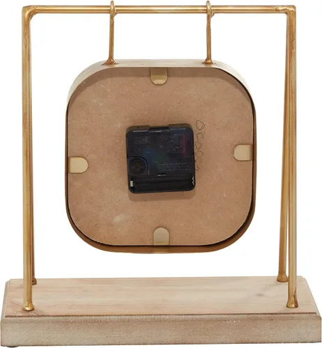 Miniatura 7 de Deco 79 Reloj de péndulo de madera con base de madera, 10 x 5 x 11 pulgadas, dorado