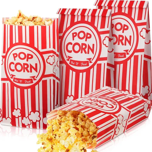 Miniatura 9 de Potchen 300 bolsas de palomitas de maíz de 2 onzas a granel para palomitas de maíz, resistentes a la grasa, bolsas desechables para carnaval