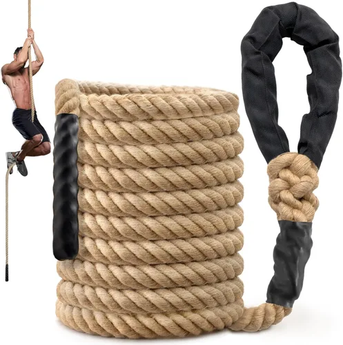 Miniatura 14 de Climbing Rope Gym Workout - 10FT 15FT 20FT 25FT 30FT 35FT Heavy Duty Jute Thick Ropes for Adults Strength Training Outdoor Tree Swing Indoor Home